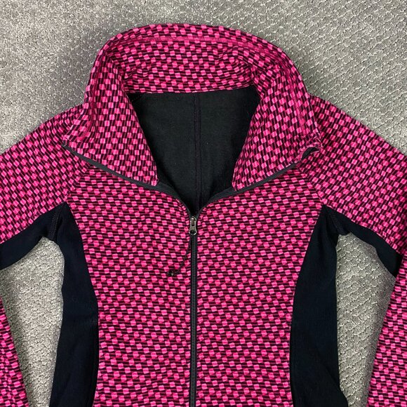 Lululemon Radiant Jacket Women's Size 6 Pink Black Full Zip Check Checkered - Picture 5 of 11